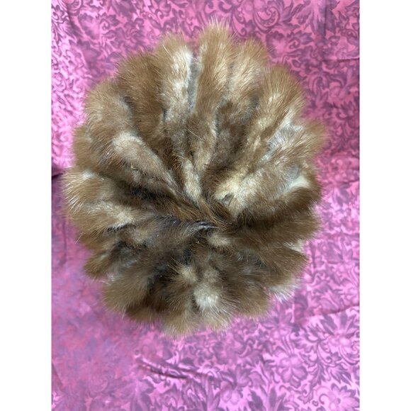 VTG 50s Norman Durand Brown Mink Cap Hat Original Luxe Soft Elastic Band #a main image 6